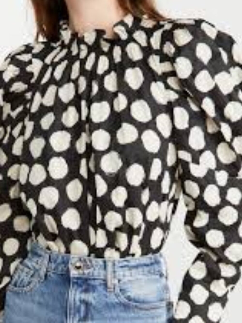 Sea New York Long Sleeve Polka Dot Blouse